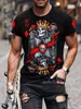 Męskie koszulki czaszka drukująca męska koszulka punkowa 3d Knight T Shirt Summer Men Casual Vintage Hip Hip Er TEE TOP HOMME Ubrania ubrań