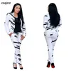 Plus la taille femmes deux pièces club tenues sexy 2 pièces ensemble femmes survêtement haut et pantalon ensembles assortis femme vêtements 1260 T200706