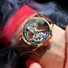 Нарученные часы бренд смотрит полностью автоматические механические мужские водонепроницаемые полые моды