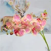 Dekoratif çiçek çelenk çatal 3d baskı kelebek orkide yeşil plastik pastoral ülke sahte çiçek masası iç dekorasyon düğün arti