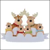 Decorações de Natal Festas Festivas Supplies Home Garden 2022 New Tree Pingente Decoração Resina Snowman Snowman Elk Diy Hom Dhawy