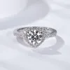 0.5 Carat Ring Moissanite Love 925 Silver Ring Jewelry Ladies Wedding Rings