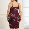 Vestidos de talla grande con estampado Floral y cuello en V, vestido con tirantes, sin mangas, fruncido, elegante, de cintura alta, para vacaciones en la playa y club nocturno