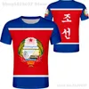 CORÉE DU NORD t-shirt bricolage gratuit sur mesure nom numéro prk t-shirt drapeau de la nation kp pays coréen RPDC collège imprimer po vêtements 220702