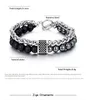 Link Chain Punk Tiger Eye Stone Beaded Bracelet For Men Personality Map Natural Stainless Steel JewelryLink Lars22