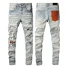 23SS Erkekler Sıkıntılı Yırtık Skinny Jeans Moda Mens Jean'in İnce Motosiklet Moto Biker Nedensel Erkek Denim Pantolon Hip Hop Erkekler Jeanss