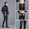 Men's Pants Men Leather Jacket 2022 28-37 Plus Size Locomotive Waterproof Oil-proof Fashion Solid White/BlackMen's