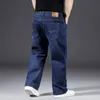 Mode 10XL överdimensionerade jeans män feta löst byxor avslappnade lastbyxor svart baggy bekvämt arbete dagligen 220718