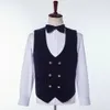 SZMANLIZI 2022 Maßgeschneiderte Navy Blau Jacquard Hochzeit Männer Anzüge Slim Fit Smoking 3 Stück Bräutigam Prom Anzug Blazer Terno masculino