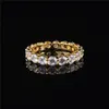 Cluster Rings Luxury 925 Sterling SILVER SETTING PAVE FULL ETERNITY BAND ENGAGEMENT WEDDING Per le donne DIAMANTI Gioielli in oro giallo 18 caratiCluster