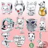 925 Gümüş Fit Pandora Charm 925 Bilezik Hayvan Serisi Charm Fit Orijinal Pandora Bilezik Yapımı Moda DIY Takılar Set Kolye DIY İnce Boncuk Takıları