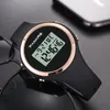 Armbandsur Synoke Klockor Kvinnor 5bar Vattentät Jelly Silicone Strap Japansk rörelse Ultra-tunn armbandsur Digital Lady Watch