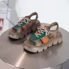 Sandalet Totomela 2022 Peep Toe Düz Topuklu Platform Ayakkabı Çapraz Bağlı Gerçek Deri Kadın Bayanlar Elbise