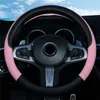 Steering Wheel Covers 38cm Universal Cover 3D Carbon Fiber Leather Accessories Interior Volante Deportivo CoverSteering