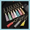 Keychains Fashion Accessories Veet Tassel Charm Women Handbag Wallet Car Circle Key Rings Chains Christmas Gift Wholesale Drop Delivery 2021