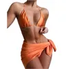 Sexy Bikini Set für Frau Lace Up Bademode Elastische Schürze 3 Drei Stück Badeanzug 2022 Sommer Neue Produkt