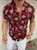 Man Casual Shirts Various Pattern Hawaii Short Sleeve Print Blouse for men trendy Lapel summer outdoor loose fashion button down beach party style plus size blouse