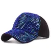 Модная страза бейсболка для женщин регулируемая шляпа с манжет Diamond Hip Hop Gorras Sunhat Vissors Ladies Caps Kpop Hat