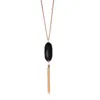 High Quality Natural Stone Turquoise Pendant Necklace Long Tassel Sweater Necklaces for Women Gift
