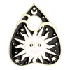 Witch Ouija Emamel Pins Custom Witchcat Sun Moon Skull Brouches Brouches Значки черно