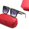 Herren-Designer-Sonnenbrille, Designer-Sonnenbrille, Carti-Sonnenbrille für Herren, transparente Outdoor-Sonnenbrille mit UV-Schutz, rote Box, Luxus-Sonnenbrille