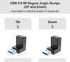 Câble USB 3.0 Adaptateur 90 degrés Male à féminin combo vertical vertical Connecteur de coupleur d'angle de haut en bas 2PCS