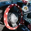 Cubiertas del volante Corazón rojo Accesorios de decoración de interiores de automóviles Estuche Reposacabezas Soporte de cintura Almohadas Funda de cojín de asiento ProtectionSteerin