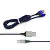 1M 3FT 2M 6FT 3M 10FT charging cable USB phone data cables two-color nylon braid For Micro USB Android Type C