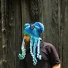 Beanieskull Caps roliga virkningsknappar skägg bläckfisk hatt neon vinter varm vindtät cosplay tentacle pirate beanie cap balaclava par9219243