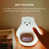 New Product Big White Bear with Sleeping Light Timing Silicone Night Light Alarm Clock Feeding Colorful Lights for Bedroom