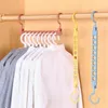 9 Hole Magic Clothes Hooks Multifunction Folding Hanger Roterande klädhängare Garderob Torka klädskenor Hem Organiserare