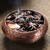 Doftlampor levererar ihålig rökelsebrännare antik kopparspolar rökelsehållare Plum Orchid Bamboo Chrysanthemum för vardagsrumskontor