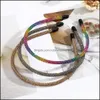 Hoofdbanden Haar sieraden Dunne rand Rhinestones Accessoires Luxe haarbanden Sparkly Color Bands Hoofdtooi vrouwen Drop levering 2021 0BGVX