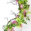 False Ivy Wisteria Dekorativa blommor Artificial Plant Vine Garland för sovrum trädgårdsdekorationer bröllop dusch båge baby dekora 5881 Q2