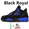 Top Basketbol ayakkabıları Hyper Royal 4 4s ayakkabı University Blue Mens Basketball Shoes Sail Obsidian Silver Toe Black Cat Sports Women Trainers Sneakers
