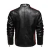 Veste en cuir Men d'hiver moteur moteur Pu Leahter veste mâle collier mâle coaster le vent de vent ropa de hombre coat slim 4xl 220804