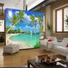 2022 Dostosuj tapetę 3D Ściany Skandynawii plażowe kokosowe drzewo kokosowe papel de parede do Desktop Mural