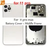 Full Assembly Back Housing för iPhone 11 Pro Max 11Pro Komplett batterifläck bakdörrens mellersta chassi med gratis UPS