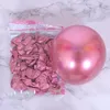 10 pouces 50pcs / lot Nouveau Métal Brillant Perle Latex Ballons Épais Chrome Métallique Couleurs Gonflable Air Balls Fête D'anniversaire Décor 20Lot 0729