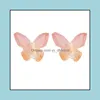 Studörhängen smycken mode koreansk akryl liten fjäril kvinnor söt drömmande färgflicka gåva droppe leverans 2021 z1sud