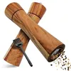 Mills de pimenta de madeira Mill e moinho de especiarias de salgadinho em um conjunto com moedor de cerâmica, limpeza de pincel 220510
