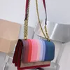 HH TOP KLARE MUBLECOLOR Małe płótno torby na ramię Kobiety Rainbow Denim Torby Łańcuch Crossbody Bag Luksusowe torebki Messenger Portfel Sacoche Tote Purse 21x15cm COAC