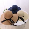 Wide Brim Hats Summer Straw Hat Women Big Beach Sun Foldable Block UV Protection Panama Bone BowWide