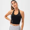 Débardeurs de Yoga pour femmes, tenues suspendues au cou, soutien-gorge de sport, sous-vêtements, course, Fitness, chemise de gymnastique, gilet