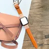 Beads Glossy Leather Strap For Apple Watch band 41mm 45mm 44mm 42mm 40mm 38mm Bands Luxury Wristband iwatch Series 7 6 5 4 3 Belt Loop Watchband Accessories