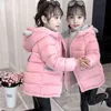 2022 New Big Size Teenager Winter Cute Girls Coat Thick Warm Rabbit Ears Lined With Fleece Hooded Outerwear Jacket For Kids J220718