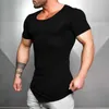 Marque Solid Clothing Gymnases t-shirt Hommes Fitness Tight t-shirt Coton Slim fit t-shirt hommes Bodybuilding Summer top Blank tshirt 220507