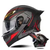 Motorcykelhjälm Personlighet Dubbellins Full Face Capacete Lokomotiv Half Casco Retro Capacete