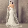 Lange 3m elegante Vintage -Brautschleier mit Kamm Langer Schwanzspitzenkante Kathedrale Länge weiße Elfenbein