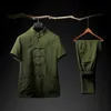 Vêtements ethniques Hommes Cheongsam Costumes chinois pour Kungfu Vêtements Hommes Lin Mandarin Collier Costume FF848Ethnic